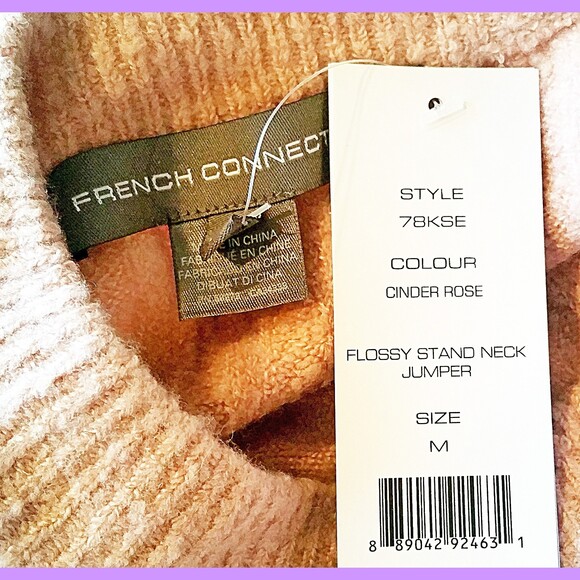 FRENCH CONNECTION NEW Scandinavian FLOSSY STAND Boucle Wool Oversized Sweater M - Picture 5 of 12